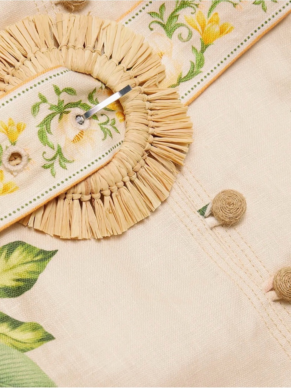 FARM Rio Cream Mini Dress with Yellow & Green Floral Print - Picture 2 of 6